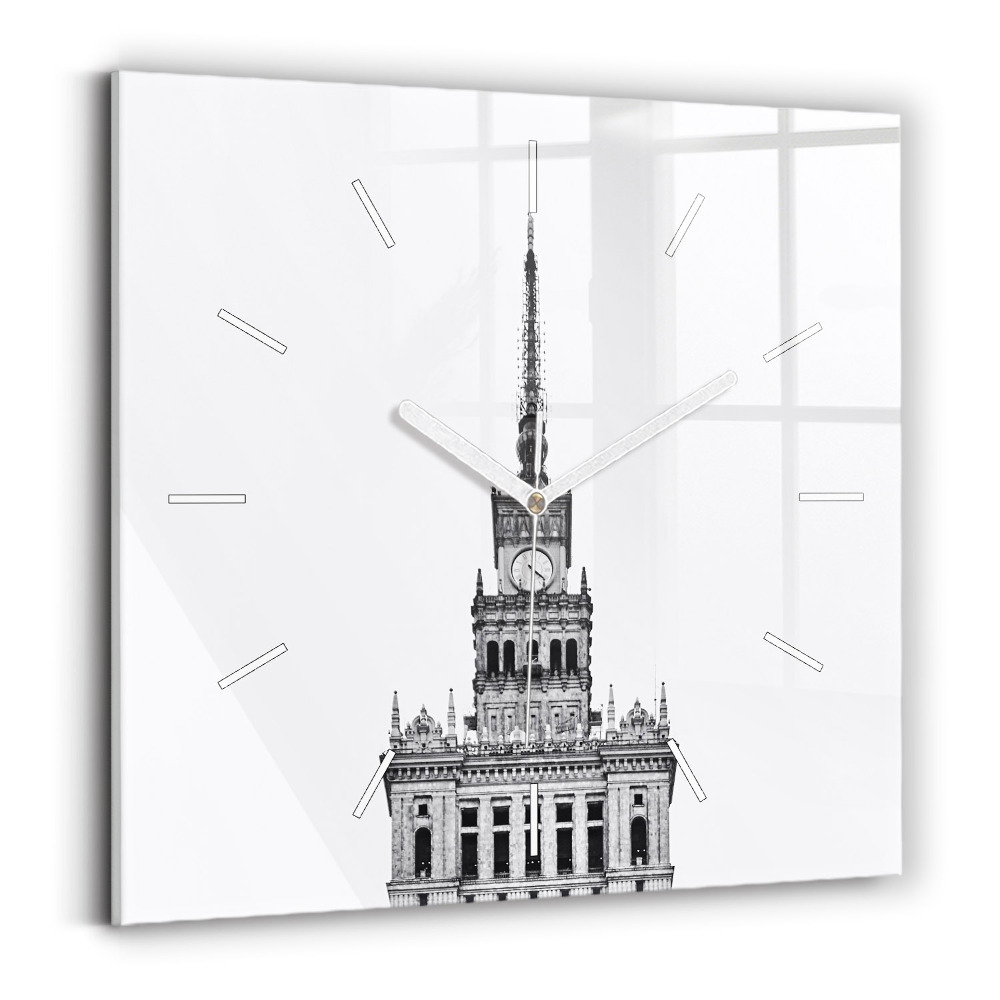 Skleněné nástěnné hodiny čtvercové Palác kultury a vědy