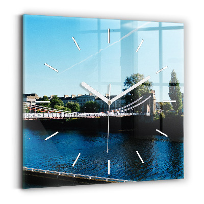 Skleněné hodiny s fotkou čtvercové Southportland Skotsko