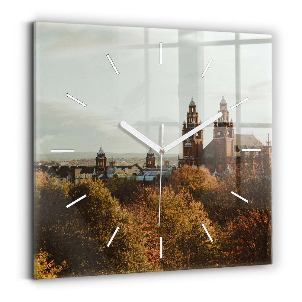 Skleněné hodiny s fotkou čtvercové Umělecká galerie v Glasgow