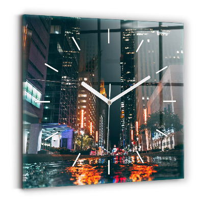 Skleněné hodiny s fotkou čtvercové Hotel Hilton v Houstonu