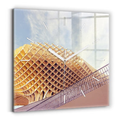 Skleněné hodiny s fotkou čtvercové Vyhlídka v Seville