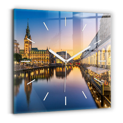 Hodiny na skle čtvercové Hamburská radnice