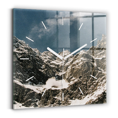 Hodiny na skle čtvercové Watzmannovy hory