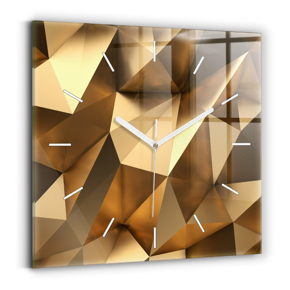 Skleněné nástěnné hodiny čtvercové Geometrická textura