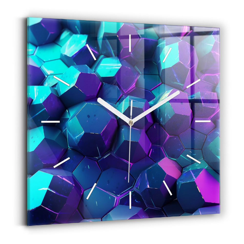 Skleněné hodiny s fotkou čtvercové Geometrické tvary