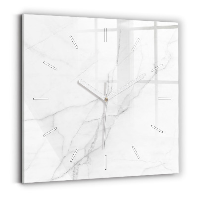 Hodiny na skle čtvercové Dekorativní mramor
