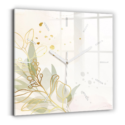Hodiny na skle čtvercové Pastelová abstrakce