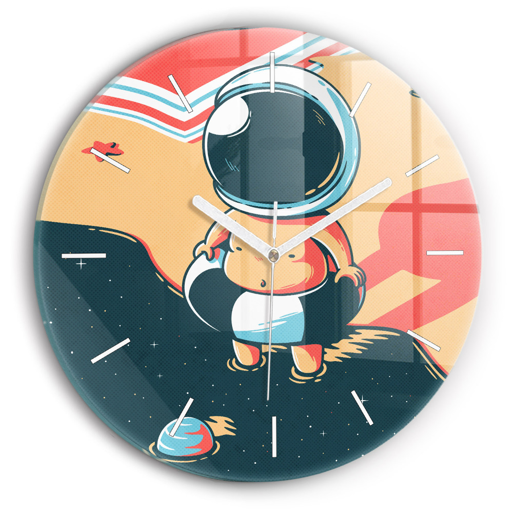 Kulaté nástěnné hodiny Dětský astronaut