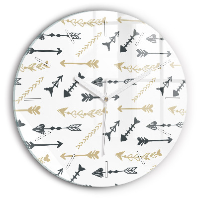 Kulaté nástěnné hodiny Geometrický hipsterský vzor