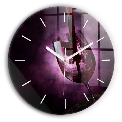 Kulaté nástěnné hodiny Sklenice na víno