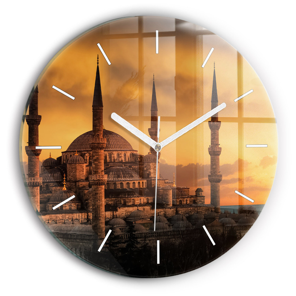 Skleněné hodiny kulaté Istanbulská mešita