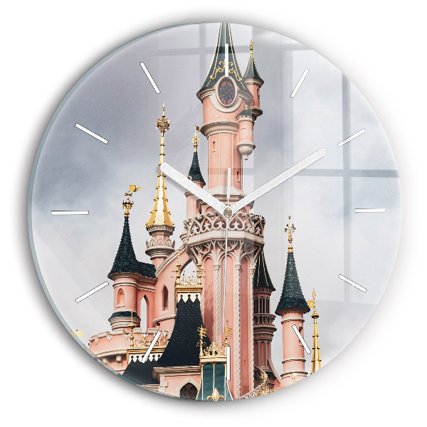 Skleněné hodiny kulaté Zámek Disneyland v Paříži