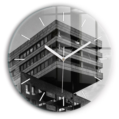 Skleněné hodiny kulaté Architektura v Amsterdamu