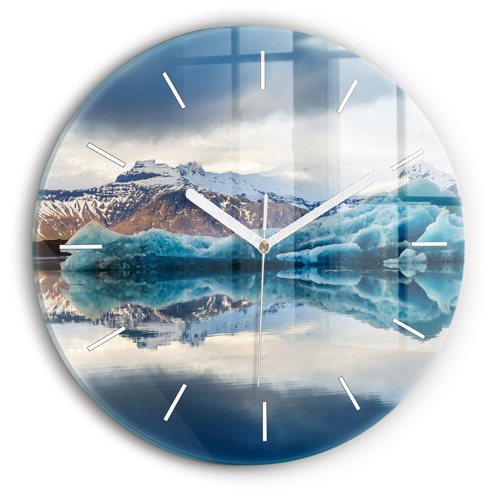 Kulaté nástěnné hodiny Jezero Jokulsarlon Island