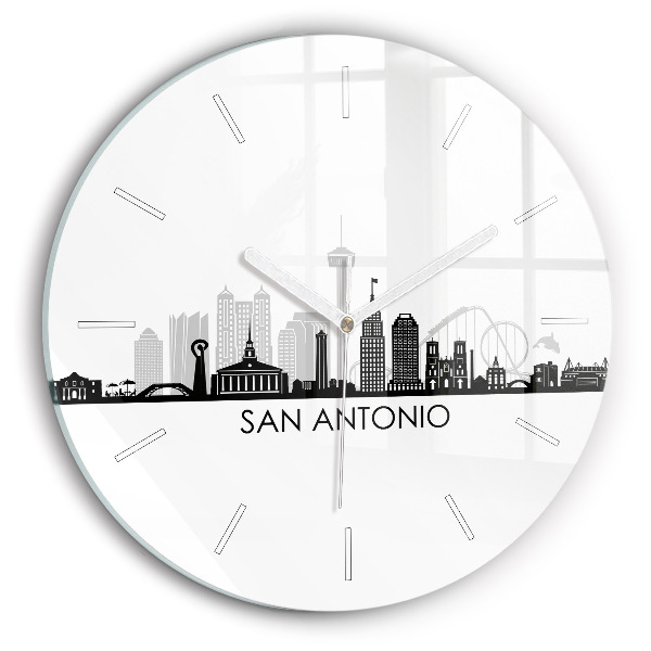 Skleněné hodiny kulaté Město San Antonio Texas